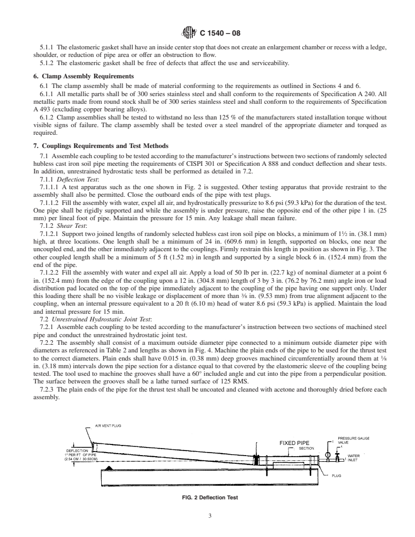 REDLINE ASTM C1540-08 - Standard Specification for Heavy Duty Shielded Couplings Joining Hubless Cast Iron Soil Pipe and Fittings