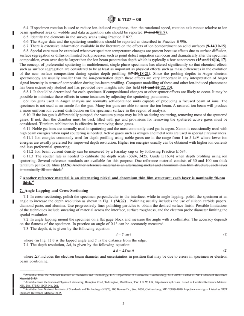 REDLINE ASTM E1127-08 - Standard Guide for Depth Profiling in Auger Electron Spectroscopy