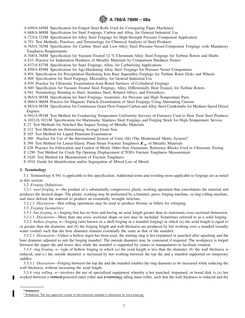REDLINE ASTM A788/A788M-08a - Standard Specification for  Steel Forgings, General Requirements