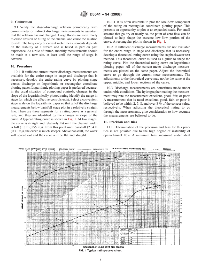 ASTM D5541-94(2008) - Standard Practice for Developing a Stage-Discharge Relation for Open Channel Flow