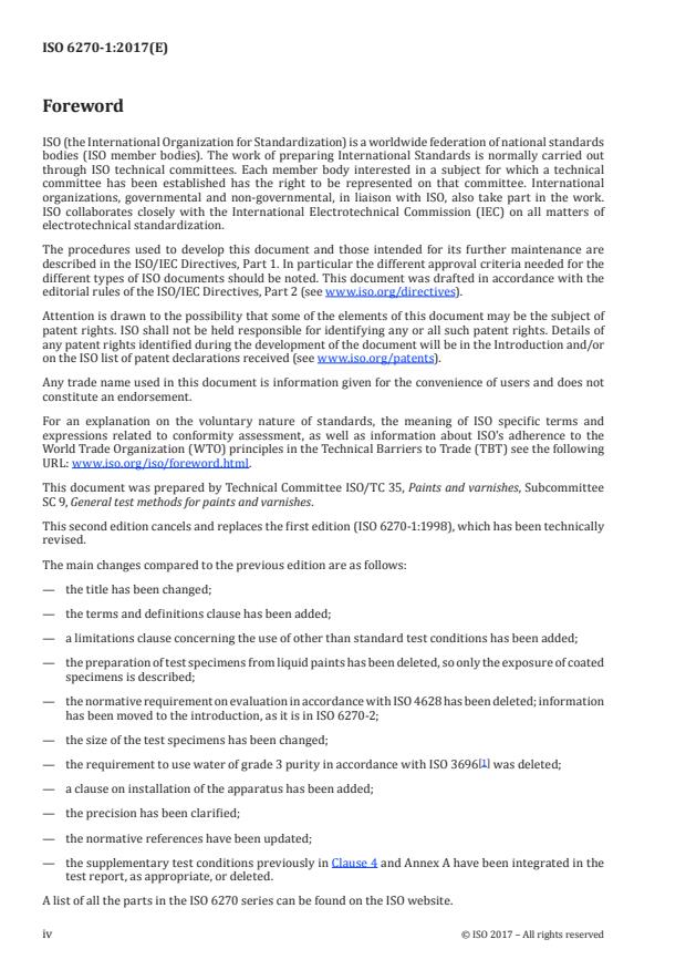 ISO 6270-1:2017 ISO 6270-1:2017 - Paints and varnishes -- Determination of resistance to humidity - Page 4 preview