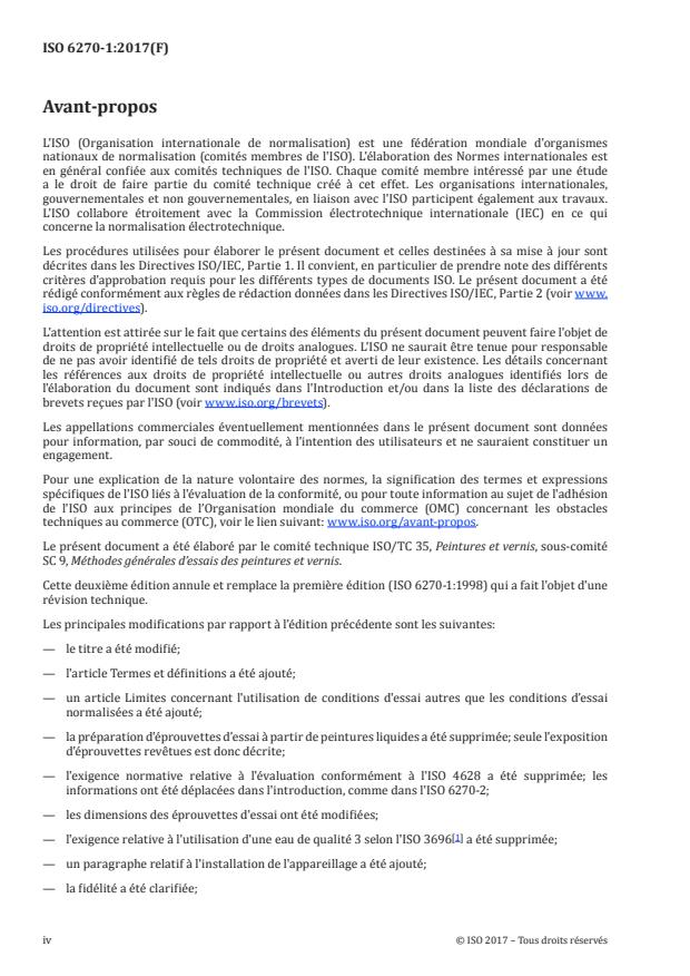 ISO 6270-1:2017 ISO 6270-1:2017 - Peintures et vernis -- Détermination de la résistance a l'humidité - Page 4 preview