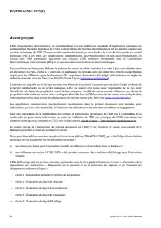 ISO 4628-1:2016 ISO 4628-1:2016 - Peintures et vernis -- Évaluation de la dégradation des revetements -- Désignation de la quantité et de la dimension des défauts, et de l'intensité des changements uniformes d'aspect - Page 4 preview