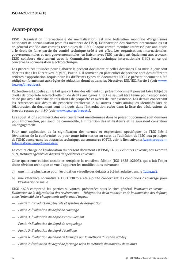 ISO 4628-1:2016 ISO 4628-1:2016 - Peintures et vernis -- Évaluation de la dégradation des revêtements -- Désignation de la quantité et de la dimension des défauts, et de l'intensité des changements uniformes d'aspect - Page 4 preview