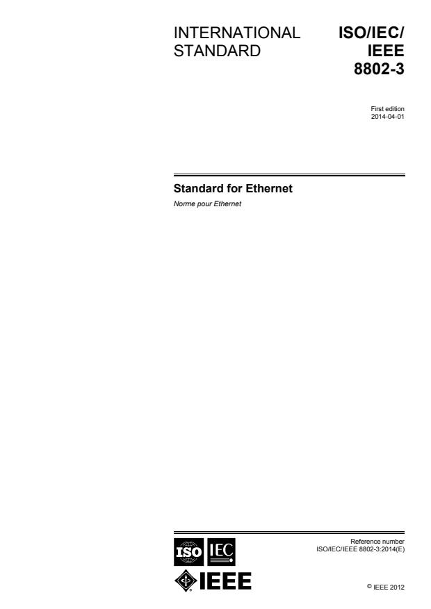 ISO/IEC/IEEE 8802-3:2014 - Standard for Ethernet