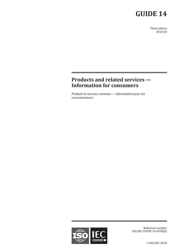 ISO/IEC Guide 14:2018 - Products and related services -- Information for consumers