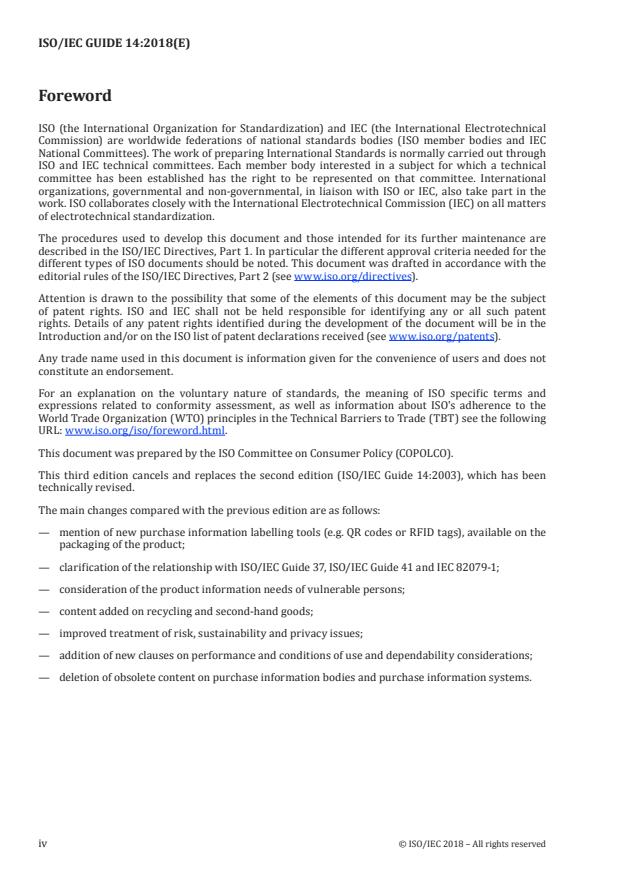 ISO/IEC Guide 14:2018 ISO/IEC Guide 14:2018 - Products and related services -- Information for consumers - Page 4 preview