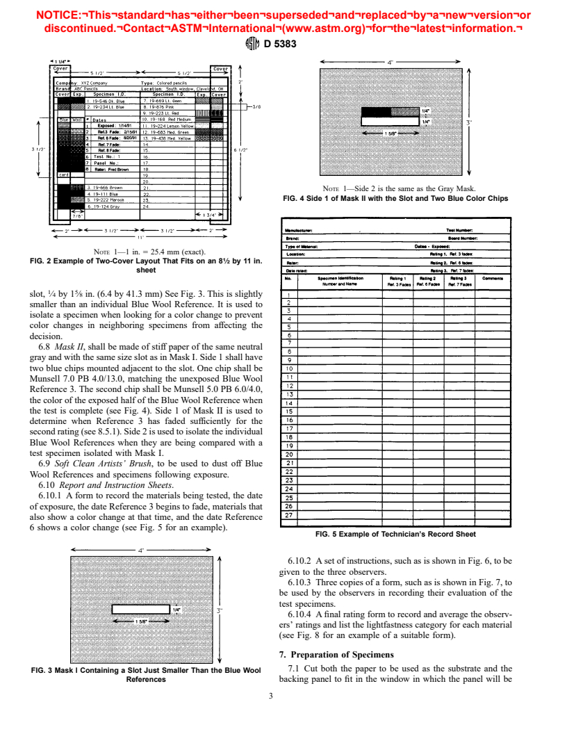 ASTM D5383-97 - Standard Practice for Visual Determination of the Lightfastness of Art Materials by Art Technologists