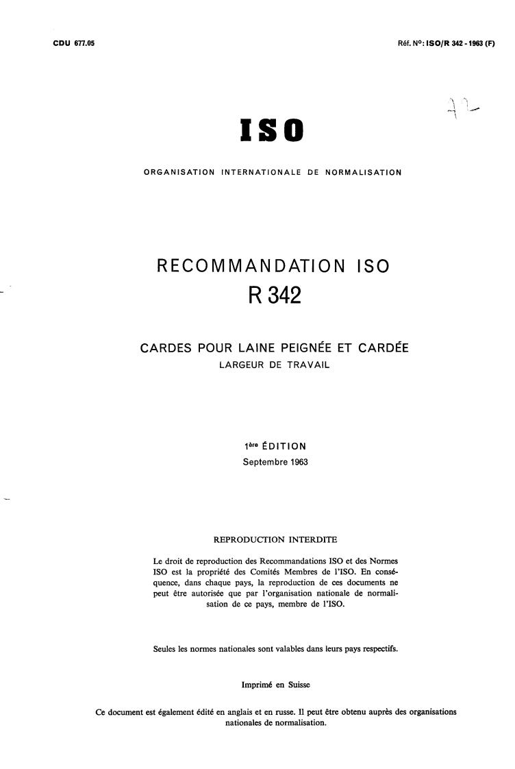 ISO/R 342:1963 - Title missing - Legacy paper document
Released:1/1/1963