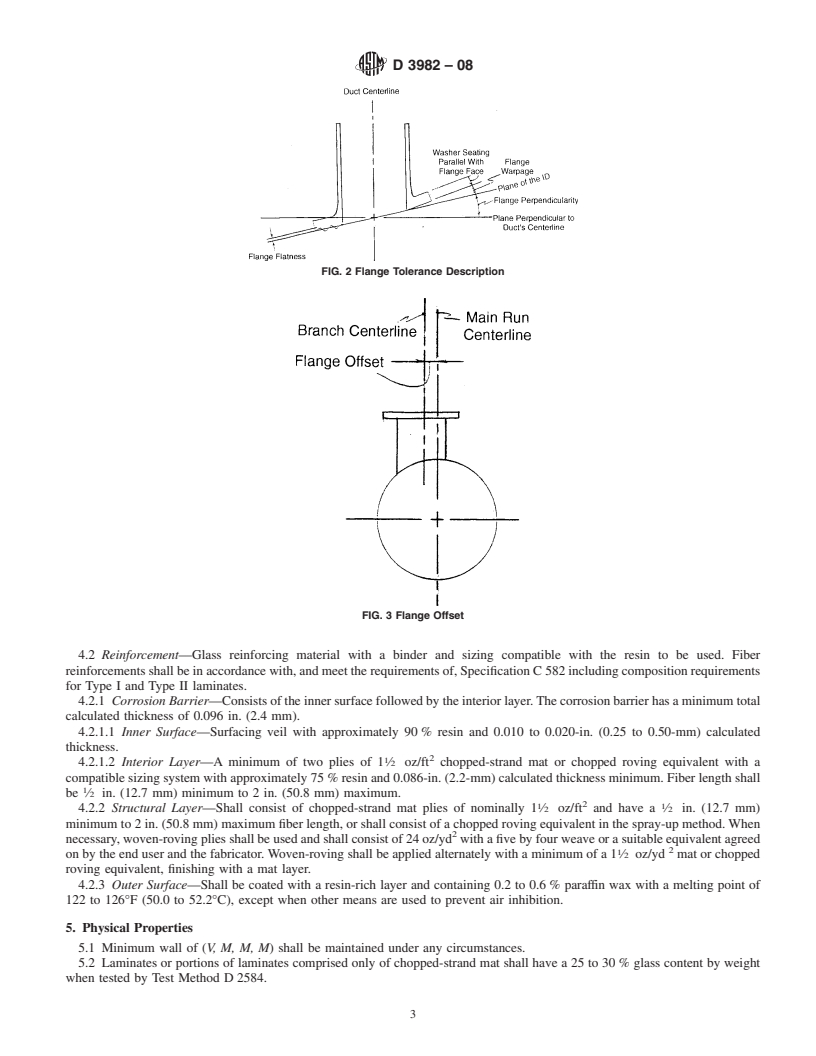 REDLINE ASTM D3982-08 - Standard Specification for Contact Molded <span class='unicode'>&#x201C;</span>Fiberglass<span class='unicode'>&#x201D;</span> (Glass Fiber Reinforced Thermosetting Resin) Ducts