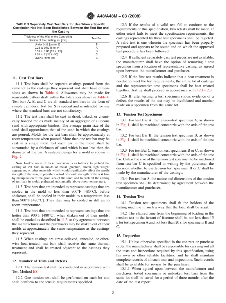 ASTM A48/A48M-03(2008) - Standard Specification for Gray Iron Castings