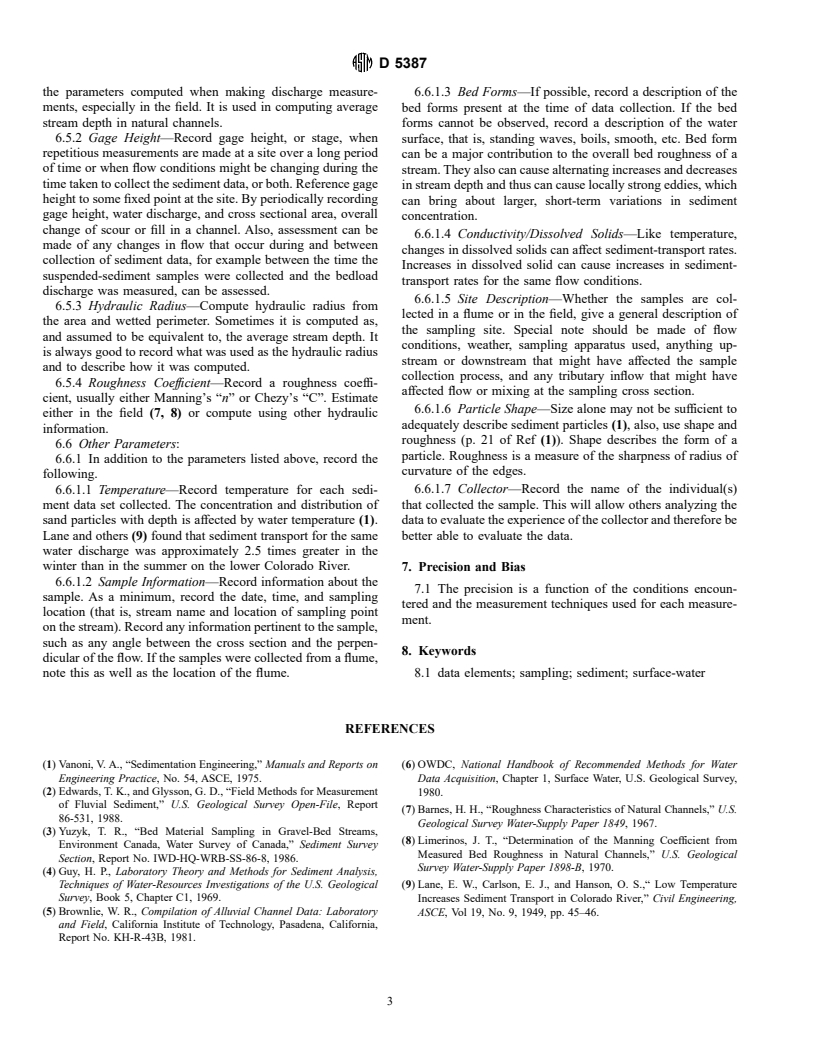 ASTM D5387-93(1997) - Standard Guide for Elements of a Complete Data Set for Non-Cohesive Sediments