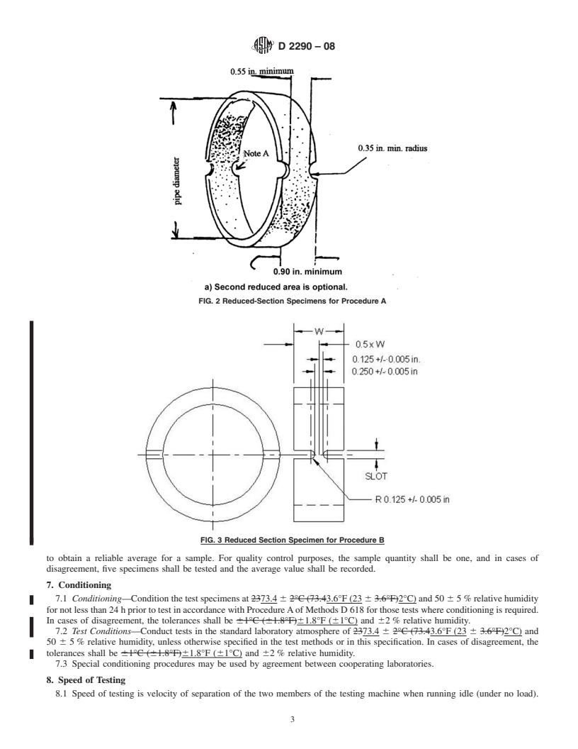 REDLINE ASTM D2290-08 - Standard Test Method for Apparent Hoop Tensile Strength of Plastic or Reinforced Plastic Pipe by Split Disk Method