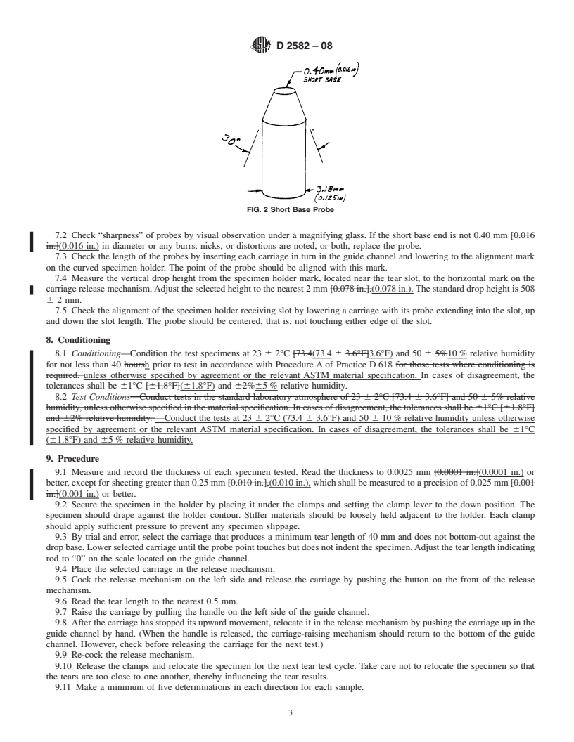 REDLINE ASTM D2582-08 - Standard Test Method for Puncture-Propagation Tear Resistance of Plastic Film and Thin Sheeting