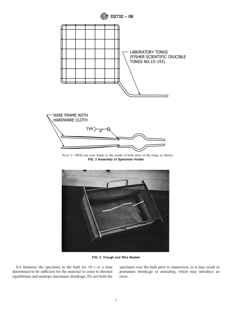ASTM D2732-08 - Standard Test Method for Unrestrained Linear Thermal Shrinkage of Plastic Film and Sheeting