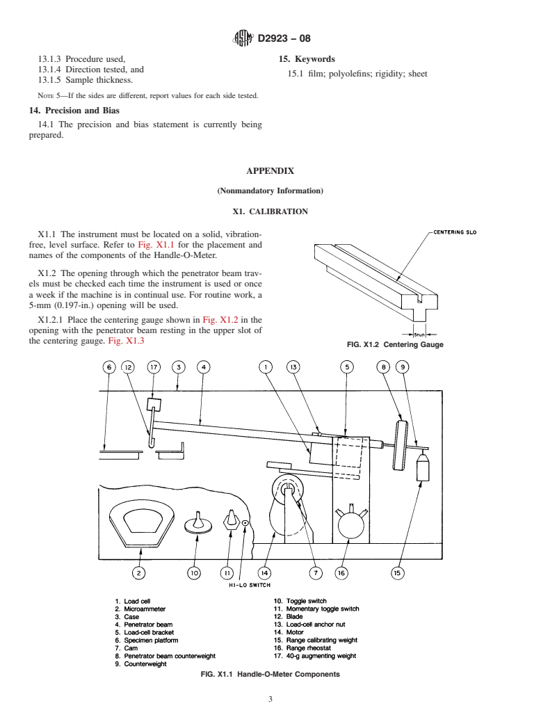 ASTM D2923-08 - Standard Test Method for Rigidity of Polyolefin Film and Sheeting