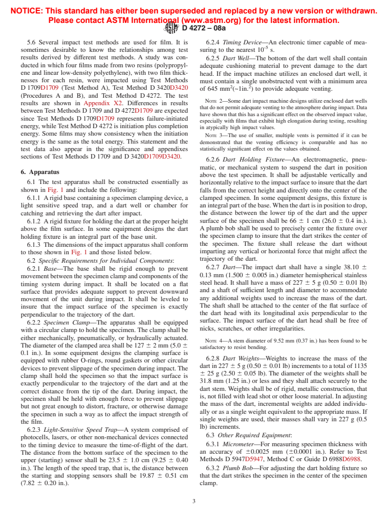 ASTM D4272-08a - Standard Test Method for  Total Energy Impact of Plastic Films By Dart Drop