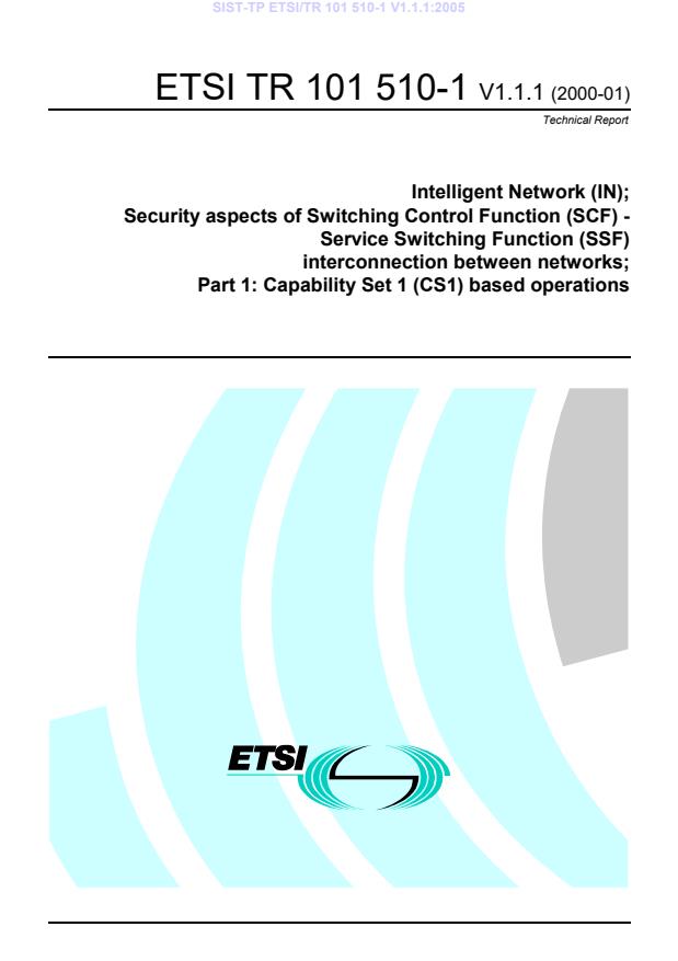 TP ETSI/TR 101 510-1 V1.1.1:2005