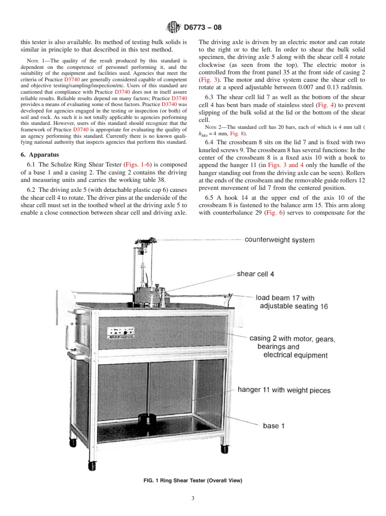 ASTM D6773-08 - Standard Shear Test Method for Bulk Solids Using the Schulze Ring Shear Tester