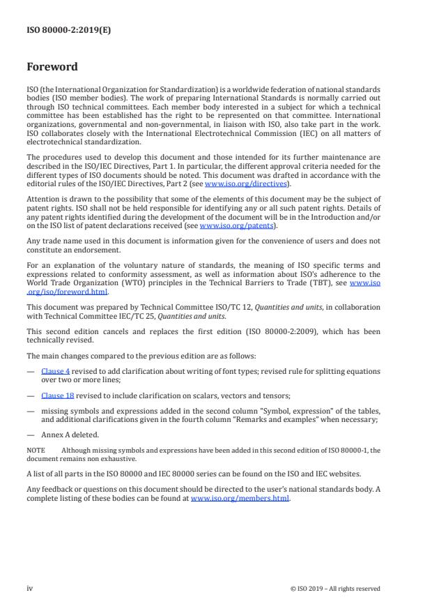 ISO 80000-2:2019 ISO 80000-2:2019:Version 24-apr-2020 - Quantities and units - Page 4 preview