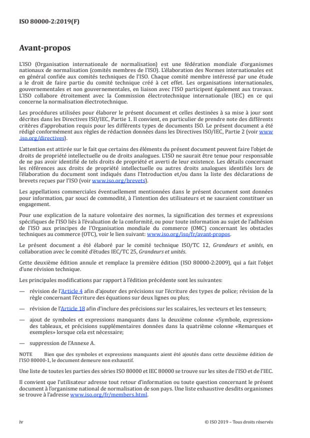 ISO 80000-2:2019 ISO 80000-2:2019:Version 24-apr-2020 - Grandeurs et unités - Page 4 preview