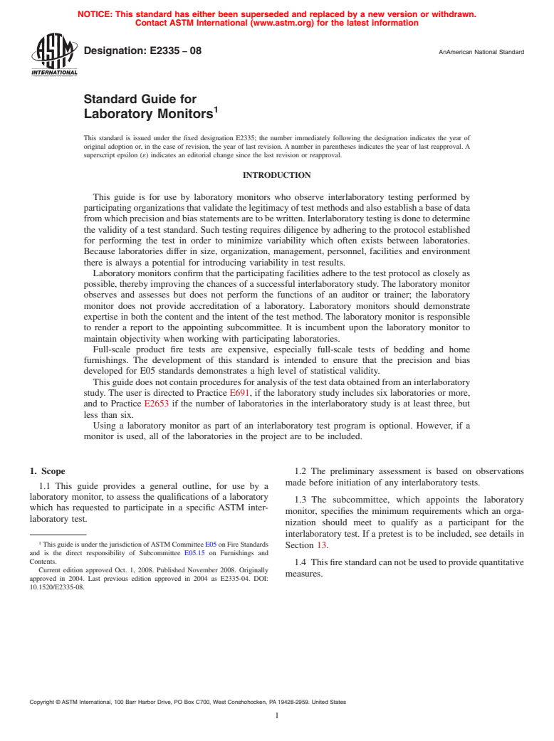 ASTM E2335-08 - Standard Guide for Laboratory Monitors