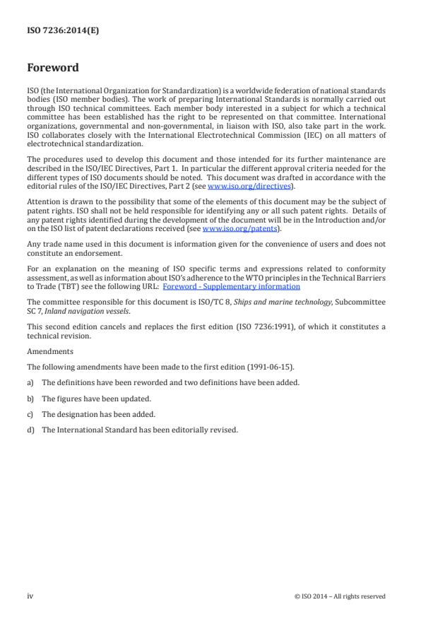 ISO 7236:2014 ISO 7236:2014 - Ships and marine technology -- Inland navigation vessels -- Mounting attachments for demountable signal masts for push-tows - Page 4 preview