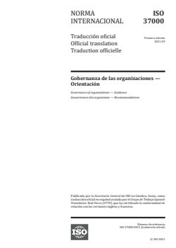 ISO 37000:2021 - Governance of organizations — Guidance
Released:12/20/2021 - Page 1 preview