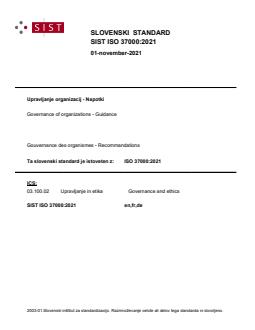 ISO 37000:2021 - Page 1 preview