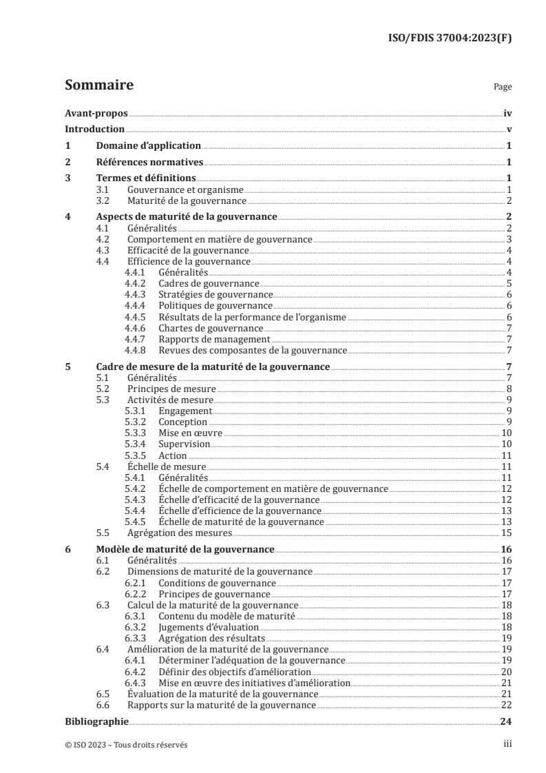 ISO 37004:2023 - Gouvernance des organismes — Modèle de maturité de la gouvernance — Recommandations
Released:25. 07. 2023