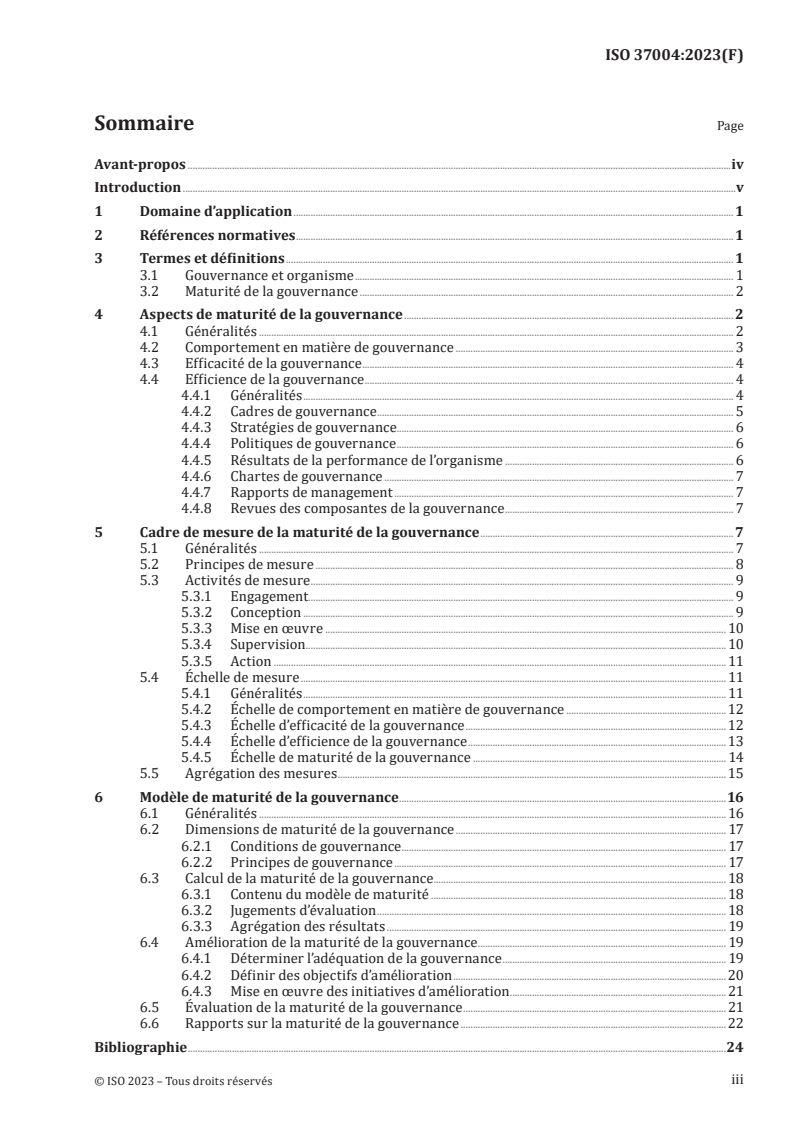 ISO 37004:2023 - Gouvernance des organismes — Modèle de maturité de la gouvernance — Recommandations
Released:3. 11. 2023