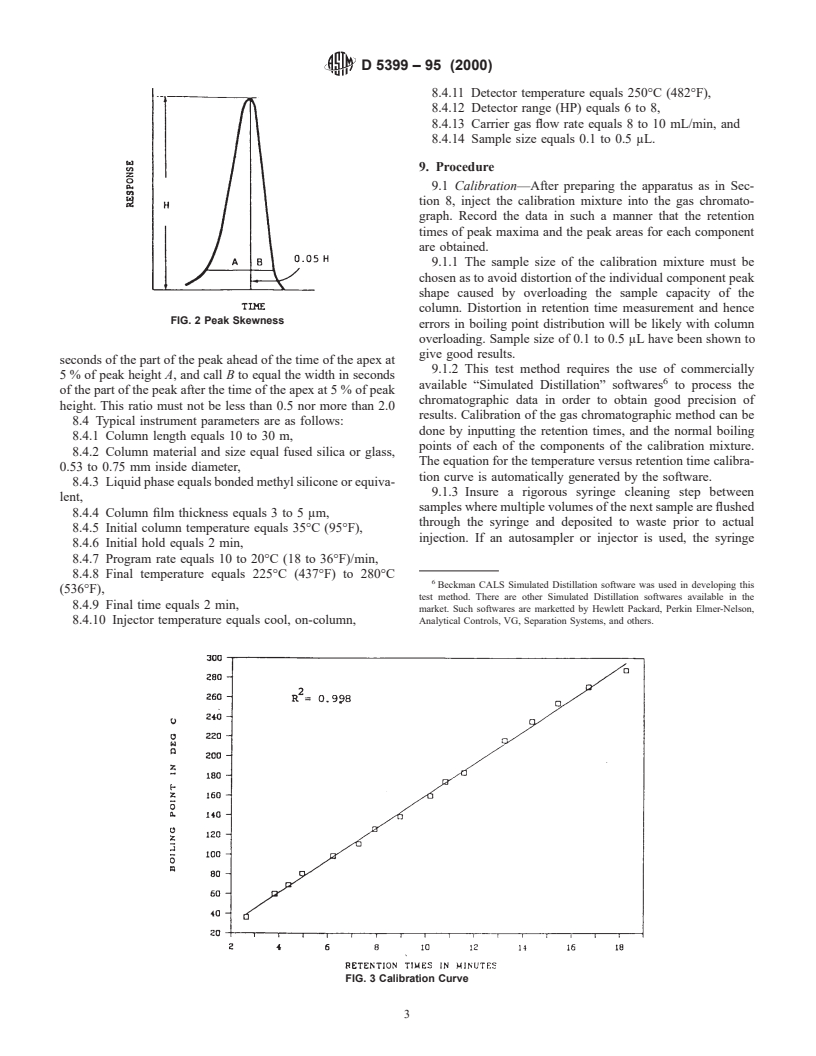 ASTM D5399-95(2000) - Standard Test Method for Boiling Point Distribution of Hydrocarbon Solvents by Gas Chromatography