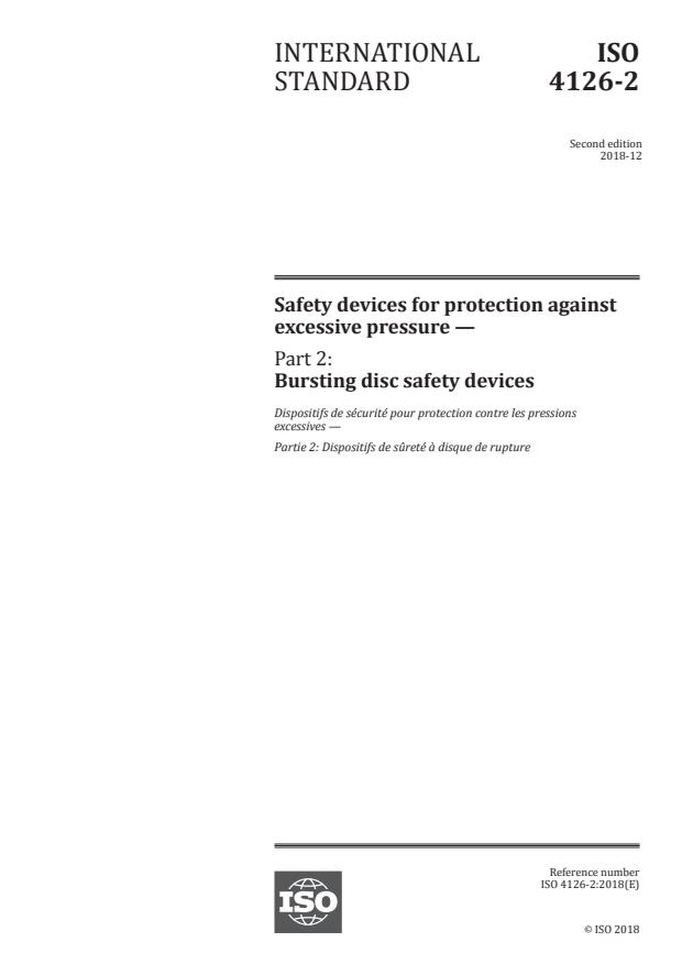ISO 4126-2:2018 - Safety devices for protection against excessive pressure