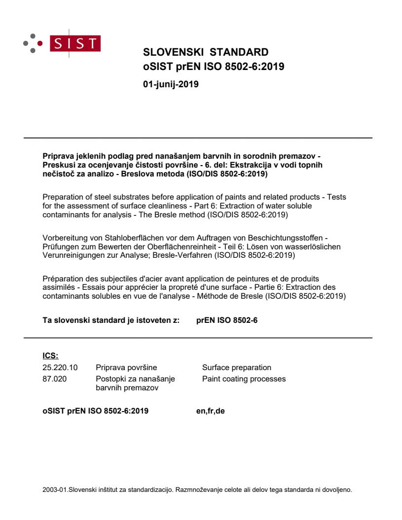 prEN ISO 8502-6:2019