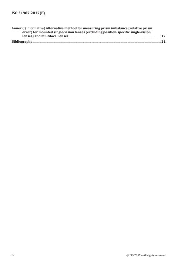 ISO 21987:2017 ISO 21987:2017 - Ophthalmic optics -- Mounted spectacle lenses - Page 4 preview