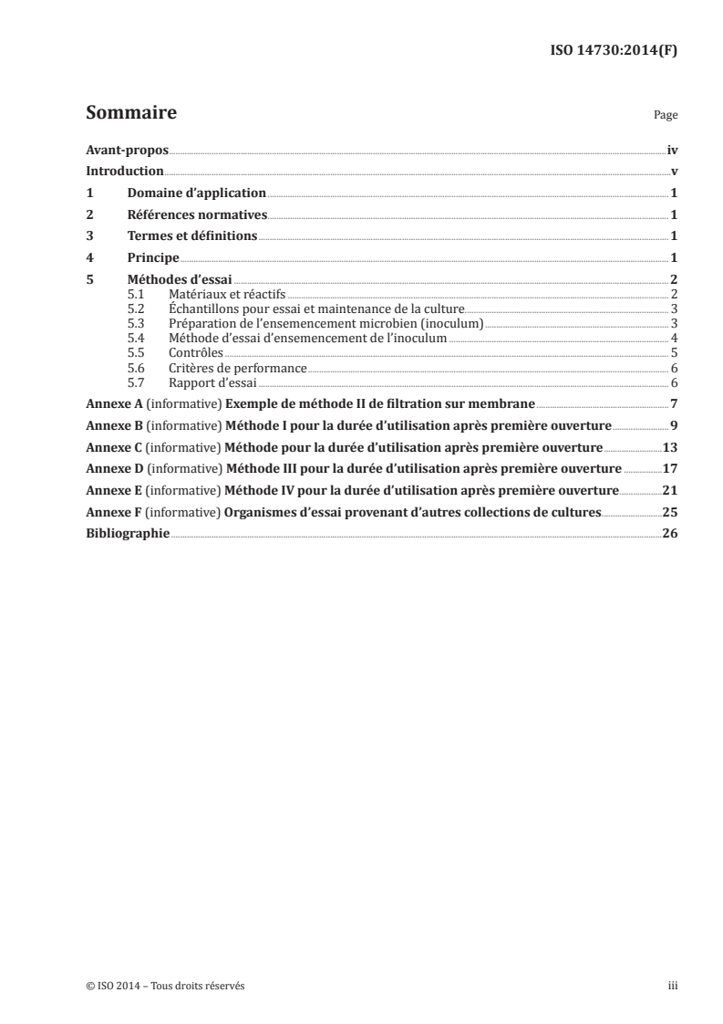 ISO 14730:2014 - Optique ophtalmique — Produits d'entretien des lentilles de contact — Essais de l'efficacité de conservation antimicrobienne et lignes directrices pour la détermination de la durée d'utilisation après première ouverture
Released:9/30/2014