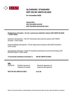 SIST EN IEC 60079-25:2022 - Page 1 preview
