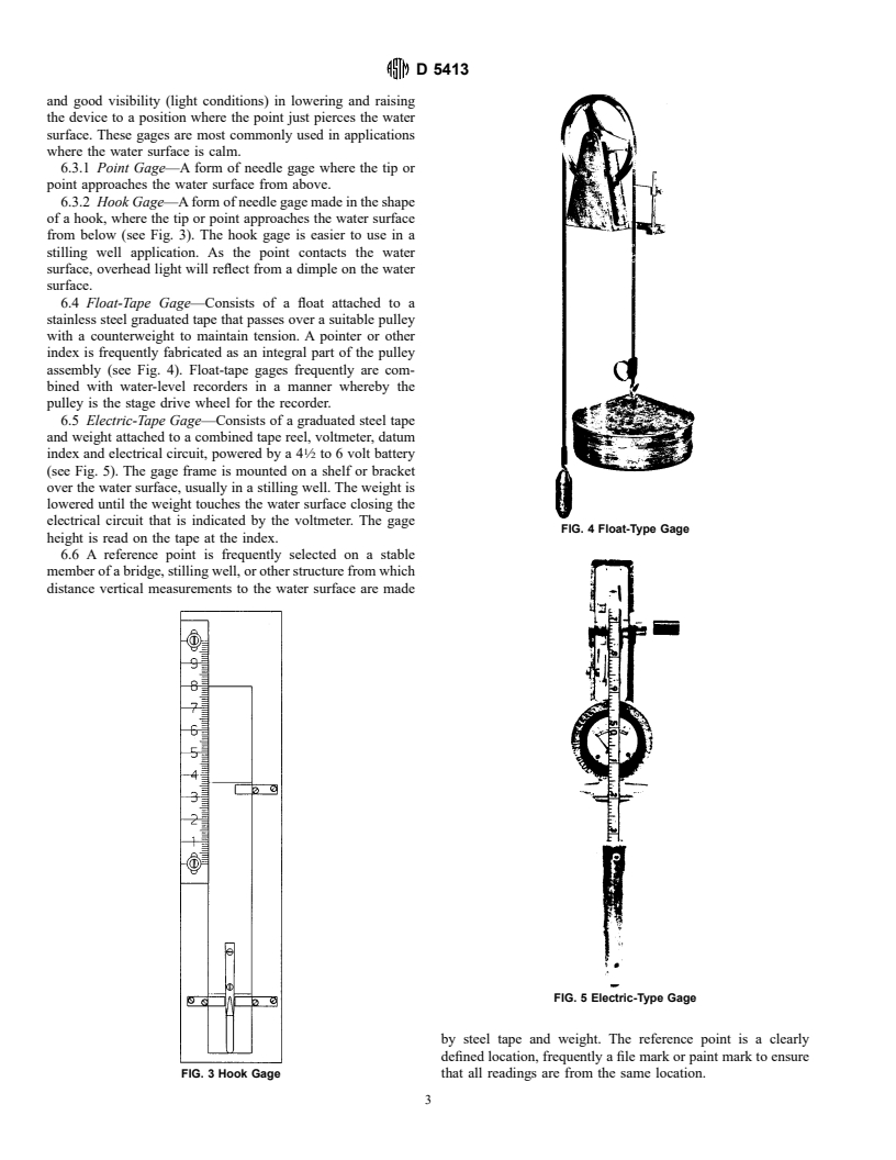 ASTM D5413-93(1997) - Standard Test Methods for Measurement of Water Levels in Open-Water Bodies