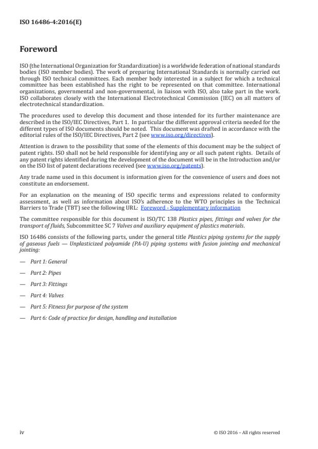 ISO 16486-4:2016 ISO 16486-4:2016 - Plastics piping systems for the supply of gaseous fuels -- Unplasticized polyamide (PA-U) piping systems with fusion jointing and mechanical jointing - Page 4 preview