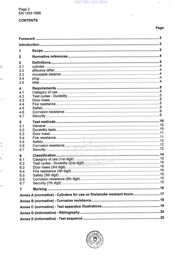 EN 1303:1998 EN 1303:2000 - Page 4 preview