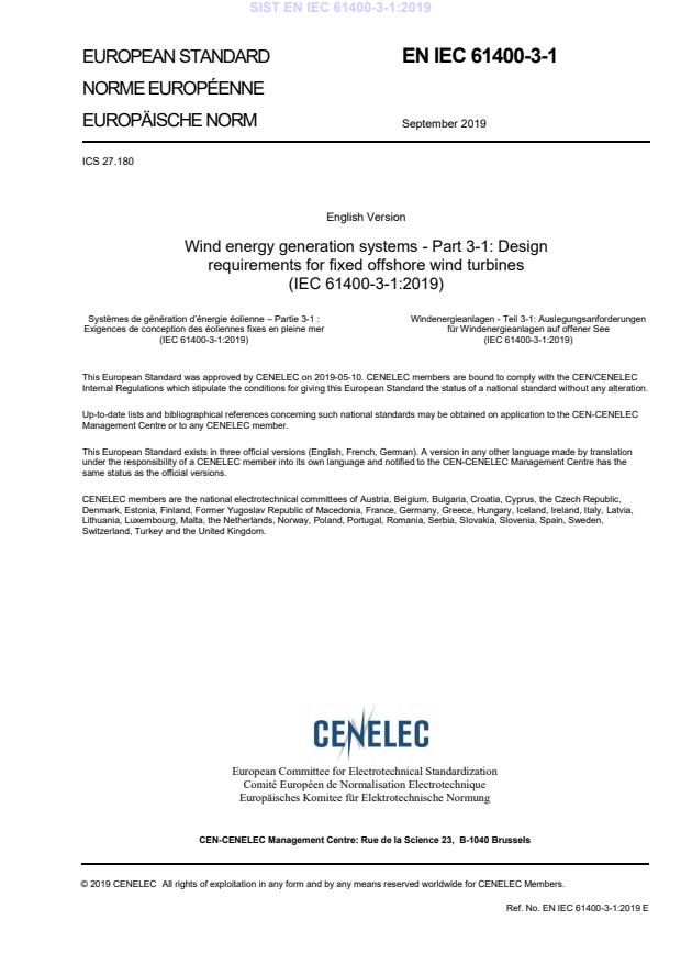 EN IEC 61400-3-1:2019 - BARVE