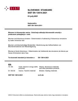 SIST EN 13614:2021 - BARVE - Page 1 preview