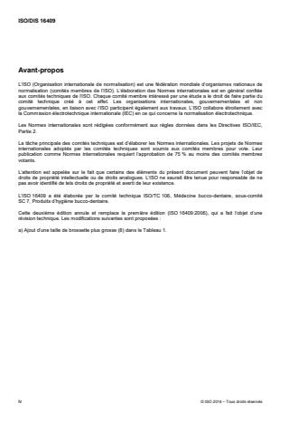 ISO 16409:2016 ISO 16409:2016 - Médecine bucco-dentaire -- Produits de soins bucco-dentaires -- Brosses interdentaires manuelles - Page 4 preview