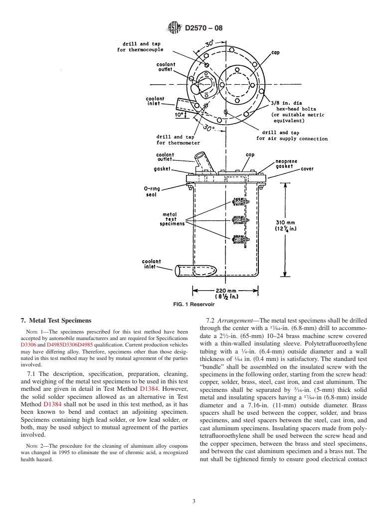 ASTM D2570-08 - Standard Test Method for Simulated Service Corrosion Testing of Engine Coolants