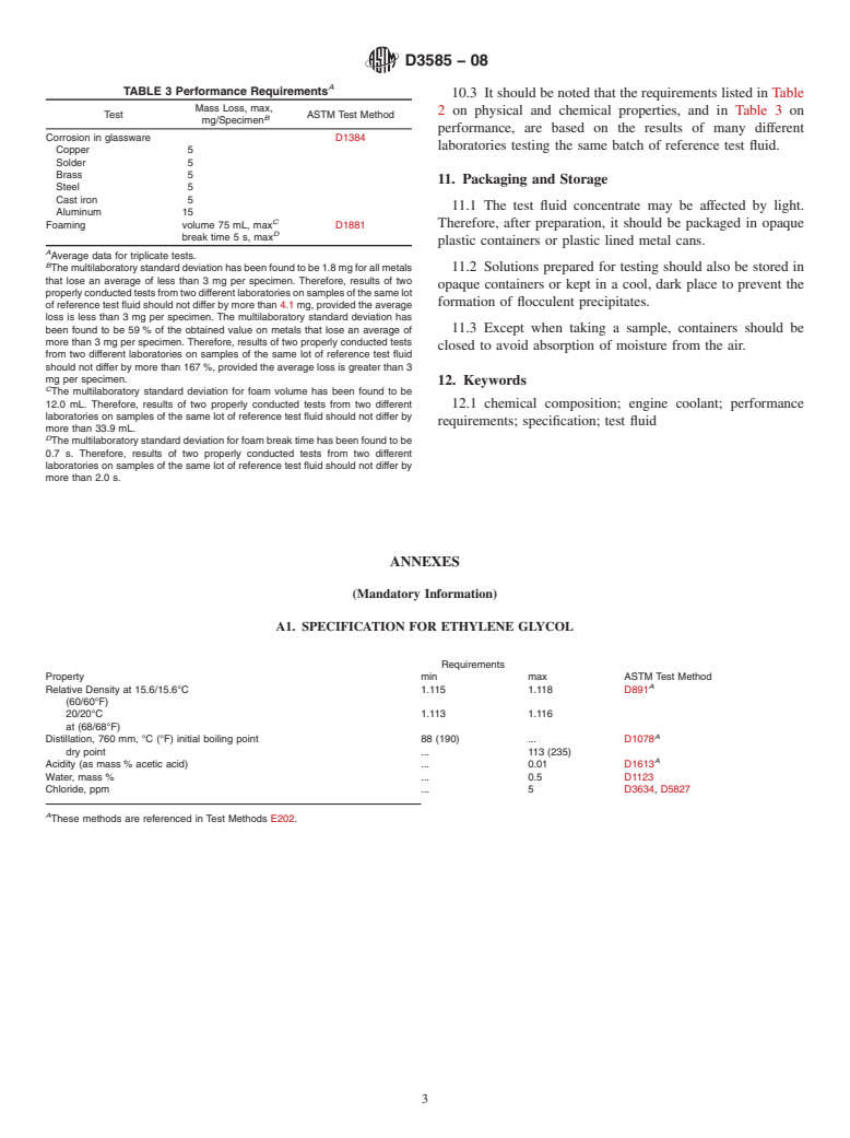 ASTM D3585-08 - Standard Specification for ASTM Reference Fluid for Coolant Tests