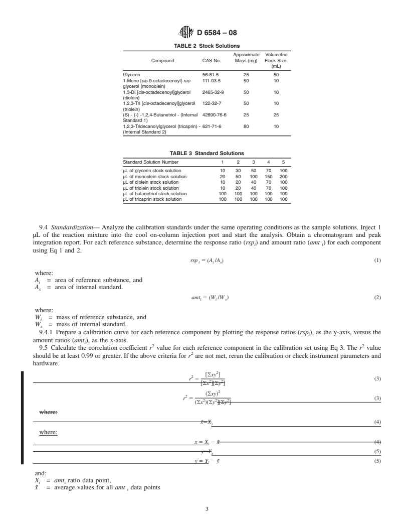 REDLINE ASTM D6584-08 - Standard Test Method for Determination of Free and Total Glycerin in B-100 Biodiesel Methyl Esters By Gas Chromatography