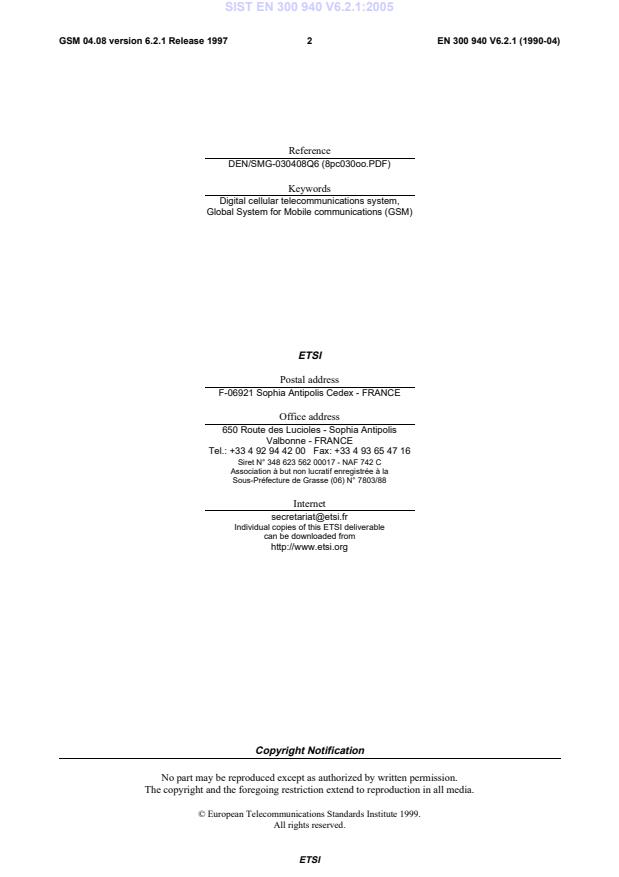 SIST EN 300 940 V6.2.1:2005 SIST EN 300 940 V6.2.1:2005 - Page 4 preview