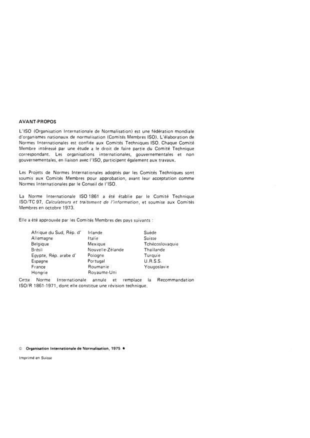 ISO 1861:1975 ISO 1861:1975 - Traitement de l'information -- Bande magnétique a 7 pistes, de 12,7 mm (0,5 in) de large, enregistrée a 8 rangées par millimetre (200 rpi) pour l'échange d'information - Page 2 preview