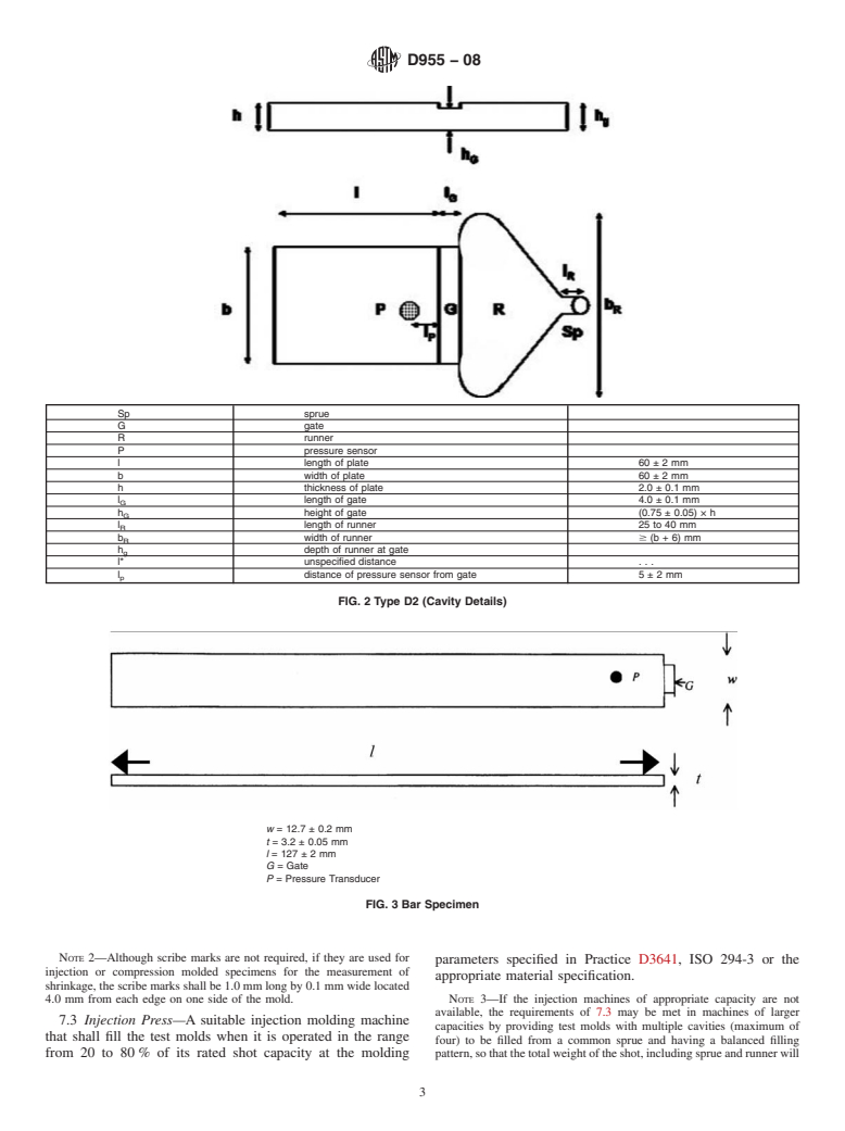 ASTM D955-08 - Standard Test Method of Measuring Shrinkage from Mold Dimensions of Thermoplastics