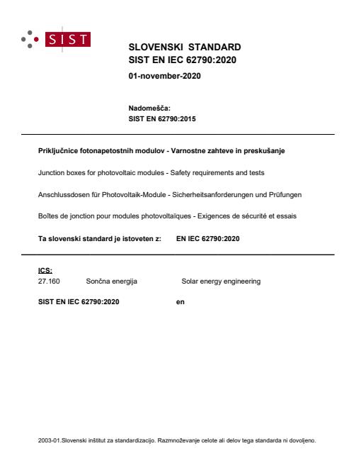 EN IEC 62790:2020 - BARVE